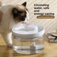 Fontaine à eau intelligente pour animaux de compagnie, en plastique, à circulation d'eau fraîche, distributeur automatique d'eau pour chat, 2,2 L, protection contre la marche à sec, transparente