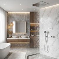 Ensemble de douche SPA moderne en laiton brossé, douche de plafond thermostatique de luxe pour salle de bain