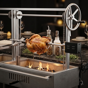 Parrilla de Carbón Argentina Moderna de Alta Calidad con Acero Inoxidable 304 y Sistema de Recolección de Grasa en Forma de V - Product Image 5