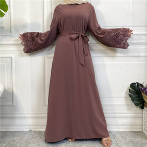 Abito Islamico in Pizzo alla Moda, Abaya Musulmana per Donne Arabe del Medio Oriente, Taglie Forti, Traspirante, Lunghezza a Terra, Vestito Modesto - Product Image 4