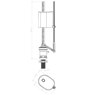 La tige peut être coupée en fonction de la hauteur du réservoir Entrée inférieure Valve de remplissage avec flotteur spécial pour économiser de l'espace - Product Image 4