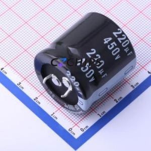 ตัวเก็บประจุแบบอิเล็กโทรไลต์อะลูมิเนียมแบบ Snap-in รุ่น LGN2W221MELB30 ชนิด Through hole (THT) ขนาด D30xL30 มม. 220uF 20% 450V ขา 10 มม. - Product Image 1