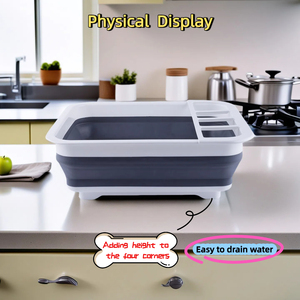 Xách tay ráp nhựa món ăn drainer giá nhà bếp lưu trữ bát giá cho ly tấm bát đũa gấp bát giá - Product Image 2