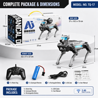 Chien robot intelligent électrique contrôlé par application avec pulvérisation de brume à distance, utilisation intérieure-extérieure, argent/noir, cadeau pour enfants