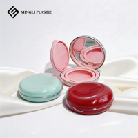 Nouvelle boîte à coussin d'air ronde transparente en PS de 13 g avec miroir, emballage de lotion, conteneur en plastique recyclable