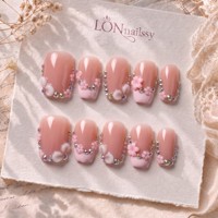 Ongles à presser en acrylique PMMA faits à la main, courbes 3D, carrés 2.0, style français, couverture complète, vente en gros en vrac, 10 pièces, directement de l'usine