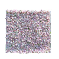 Toile de fond personnalisée 2,4 m x 2,4 m en rouleau, motifs fleurs blanches, roses et bleues, roses en soie 5D et hortensias, pour décoration de stand de mariage et de fête, mur écologique