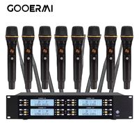 Sistema de Micrófono Inalámbrico UHF de 8 Canales UGX-8H con 8 Micrófonos de Mano para Escenario, Karaoke, Iglesia, Conferencias y Eventos