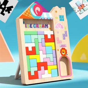 Jeu de puzzle en bois 3D pour tout-petits, jouet éducatif Montessori 0-24 mois, développement de la pensée spatiale et de la résolution de problèmes, cadeau sûr et non toxique - Product Image 2