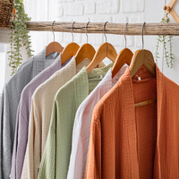 Peignoir en mousseline de coton 100% à longueur genou avec logo personnalisé pour femmes