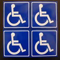 Décalcomanie de symbole de fauteuil roulant de porte de fenêtre de voiture, signe de fauteuil roulant, décalcomanie en vinyle découpé autocollant en vinyle en verre