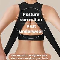 Soutien-gorge correcteur de posture 2-en-1 avec soutien dorsal, invisible, à bretelles réglables, pour femme, usage quotidien