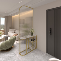 Light Luxury Modern Glass Partition Cabinet with Screen Wall and Front Door Shelf for Entryway/Living Room