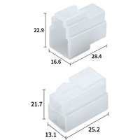 Conector Automotriz 3P6.3 con Carcasa de Goma DJ7031-6.3-11/21, Conector de Plástico de 3 Orificios, Conector Macho y Hembra