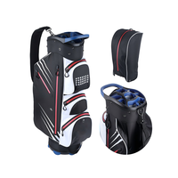 Sac de golf personnalisé haut de gamme avec logo, 14 compartiments, en nylon imperméable, sac de golf de luxe antichoc pour chariot, accessoires de golf pour cadeau d'entreprise