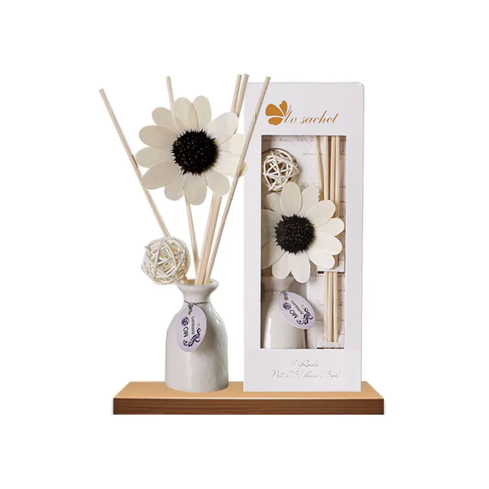 Bestseller Aromatherapie feuerfreies luxuriöses duftendes Geschenk flüssigkeit für den Haushalt Keramik Schilf-Diffusor-Set Kerzenbox Valentinstag Geschenkset