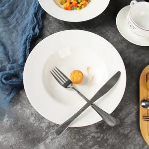 Western ausgefallene Essensteller-Set Luxushotel Restaurant Keramik Abendessen Porzellan Salat Stroh Hut Platte