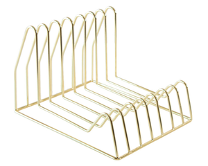 Multifunction Book Magazine Storage Rack Metal Wire Divider Vinyl Records Holder