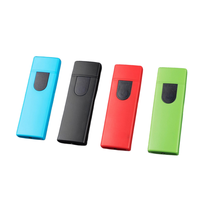 Briquet électrique rechargeable en gros, charge USB, fumoir, briquet sans flamme USB avec lumière LED