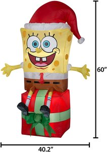 Decorazione Natalizia Gonfiabile Personalizzata da 5 Pollici per Esterni Babbo Natale Seduto <span class=keywords><strong>SpongeBob</strong></span> - Product Image 5