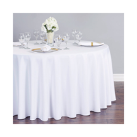 ANNIELU Vente en gros Nappe ronde en polyester de 120 pouces, blanche, pour mariage, fête, hôtel, banquet