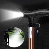S15ZDFC29- # A #     Canes pliantes à quatre pieds en alliage d'aluminium léger et tendance avec lumières LED pour personnes âgées