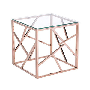 <span class=keywords><strong>Vetro</strong></span> trasparente Top <span class=keywords><strong>oro</strong></span> in acciaio inox Design contemporaneo <span class=keywords><strong>tavolino</strong></span> da caffè per mobili da <span class=keywords><strong>salotto</strong></span> o decorazioni per la casa - Product Image 4