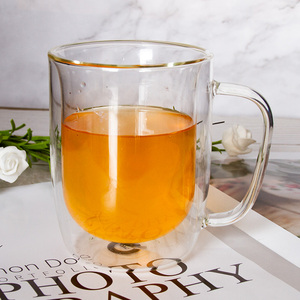 Hai-Đôi handmade cao Borosilicate Cà Phê Trà uống cốc thủy tinh biểu tượng tùy chỉnh Espresso Latte ly - Product Image 5