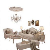 Ensemble de canapés européens de luxe pour salon de villa
