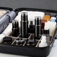 Flacon de lotion cosmétique noir avec bouchon à vis, design unique, 20 ml, 30 ml, 40 ml, 50 ml, 60 ml, 80 ml, 100 ml, 120 ml, pot à crème avec boîte d'emballage