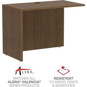 Alera VA354224WA Valencia Series 42 X 23-5/8 X 29-1/2 Bureau de direction moderne en noyer avec coque de retour/pont réversible - Product Image 6