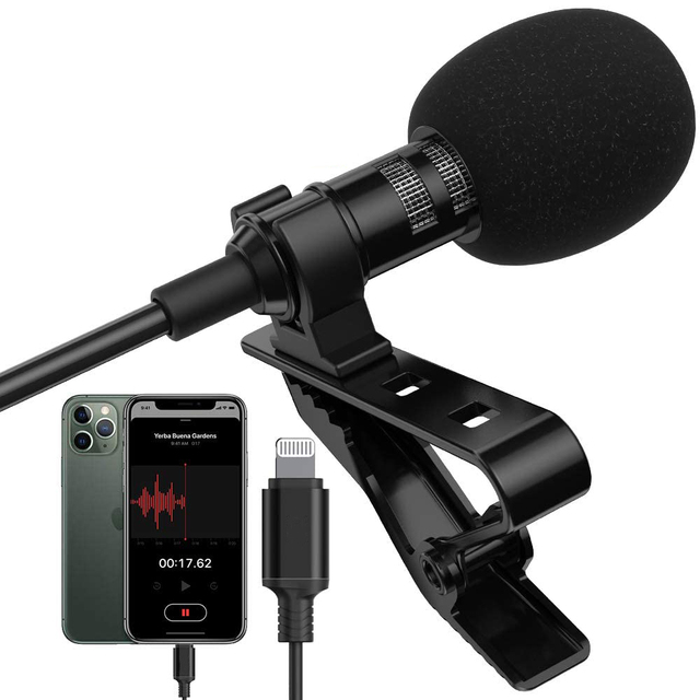 For Panvotech A-43 Mini USB Condenser Lavalier Microphone Professional Interview and Vocal Recording Wired Clip-On for Podcasts