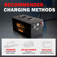 Baterai LiFePO4 Grade A 12V 24V 100-400Ah Dengan BMS Terintegrasi, Baterai Isi Ulang untuk RV, Kapal Laut, Sistem Tenaga Surya