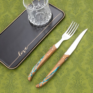 Stainless Steel Sustainable Luxury Cutlery <strong>Set</strong> with Wood <strong>Handles</strong> for Weddings Parties &amp; Business Gifts - Product Image 1