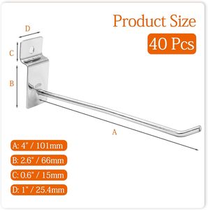 Slatwall Metal <b>Hooks</b> Single Wire Display Products Slatwall <b>Hooks</b> Slatwall Diameter - Product Image 3
