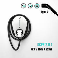 Cargador de Vehículos Eléctricos OCPP 2.0.1 al por Mayor, 7kW 32A, Tipo 2, Nivel 2, Estación de Carga de CA de 11kW