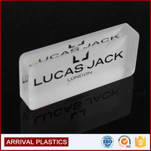 도매 OEM 사용자 정의 UV 인쇄 투명 아크릴 브랜드 로고 명판 디스플레이 블록 사용자 정의 아크릴 블록 - Product Image 5