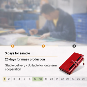 Nuovi Portafogli da <span class=keywords><strong>Donna</strong></span> RFID Rossi 2026 - Marche all'Ingrosso - <span class=keywords><strong>Portafoglio</strong></span> in Vera Pelle di Grande Capacità con Tasca per Telefono - Product Image 5