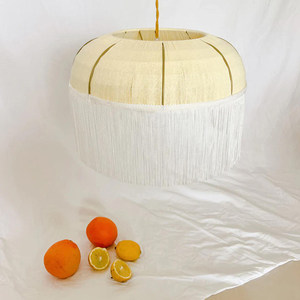 Lampe de table artisanale moderne minimaliste avec pompon, source lumineuse LED E27, écologique, pour salon, villa, hôtel, appartement - Product Image 3