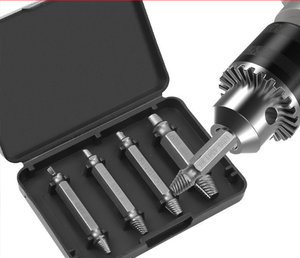 Manufacturer Supply 4pcs Screw Extractor <b>Drill</b> Bits <b>Guide</b> Set Broken Out Damaged Easy Out Bolt Stud Remover Tool - Product Image 5