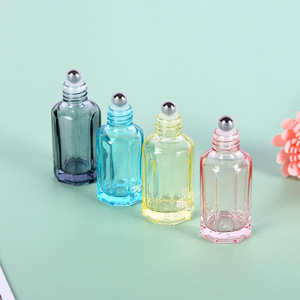 Empty 3ml 6ml 10ml 12ml Color Octagonal Roller Glass Bottles <strong>Roll</strong> <strong>on</strong> <strong>Attar</strong> Glass Bottle for Essential Oil - Product Image 3
