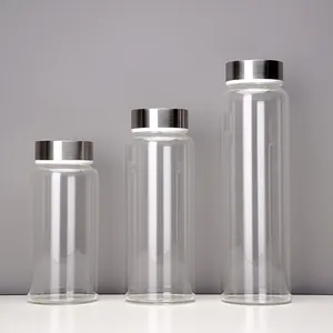 600ml 750ml 1000ml riutilizzabile bottiglia di acqua di vetro alla moda bottiglie di acqua di vetro