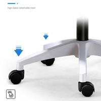 Chaise de bureau ergonomique pivotante en tissu avec élévation à gaz, dossier en maille, structure métallique, confortable