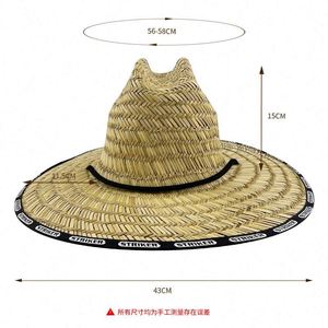 Wholesale Custom Logo Tropical Sun Shade Wide Brim <b>Straw</b> Beach <b>Hats</b> Uv Resistant Natural Material Lifeguard <b>Straw</b> Sun <b>Hats</b> - Product Image 2