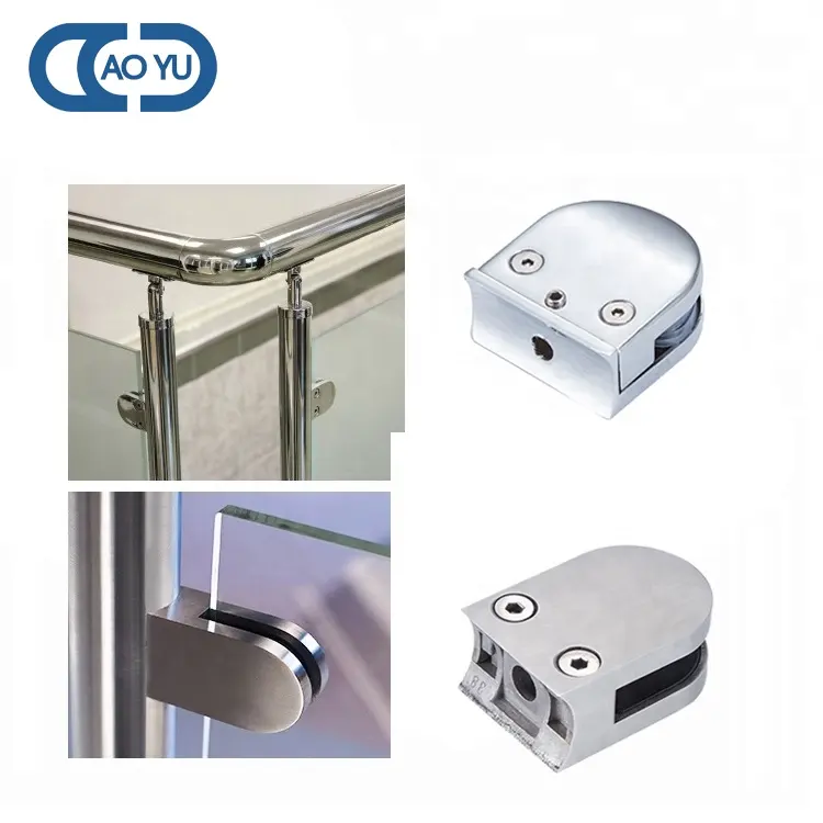 Best Quality Glass Clamp Casting Stainless Steel 304 Glass Holder Clamp Balcony Balustrade Stair Clamp