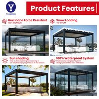 Gazebo Resistente con Estructura de Aluminio con Recubrimiento en Polvo, Resistente al Viento y al Agua, para Uso Comercial en Restaurantes y Áreas de Piscina