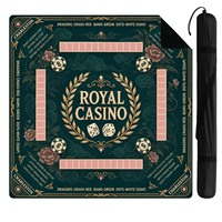 Nouveau tapis de table de mahjong de style chinois, antidérapant, silencieux, avec bordure verrouillable, imperméable, résistant à la saleté, en caoutchouc de 2 mm d'épaisseur, pour 4 joueurs