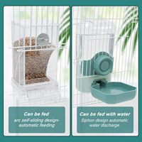 Mangeoire et abreuvoir automatiques rectangulaires Chebet en plastique ABS écologique, sans dégâts, pour perroquets et canaris - Cage 650g