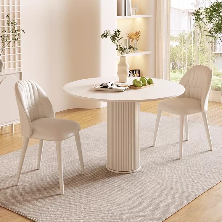 1 white table and 2 chairs