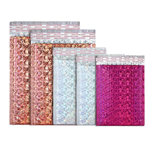 Ba chiều kim loại bong bóng bưu phẩm độn phong bì túi Laser cầu vồng sáng bóng lá Poly đệm Holographic bong bóng bưu phẩm - Product Image 3